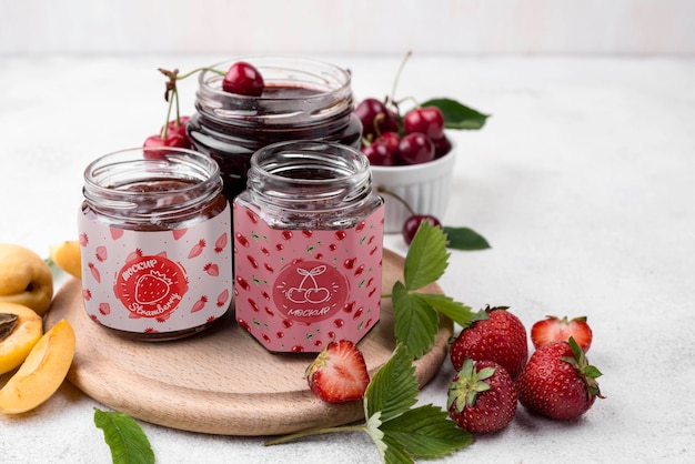 Delicious homemade preserves concept mock-up