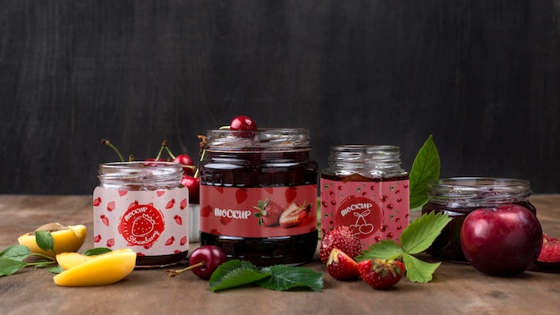 PSD delicious homemade preserves concept mock-up