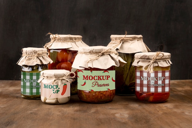 Delicious homemade preserves concept mock-up