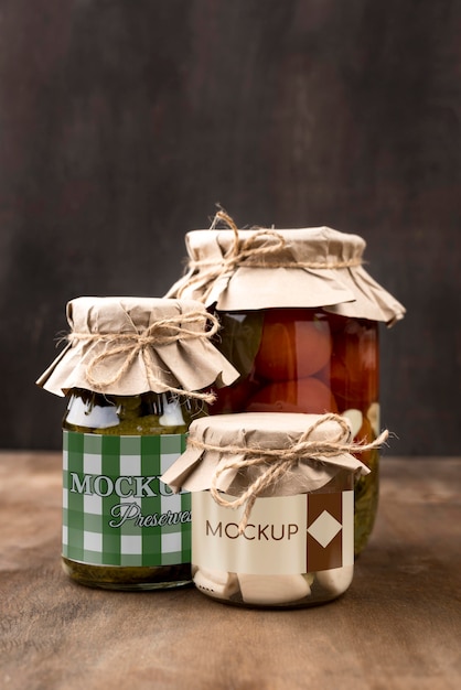 Delicious homemade preserves concept mock-up