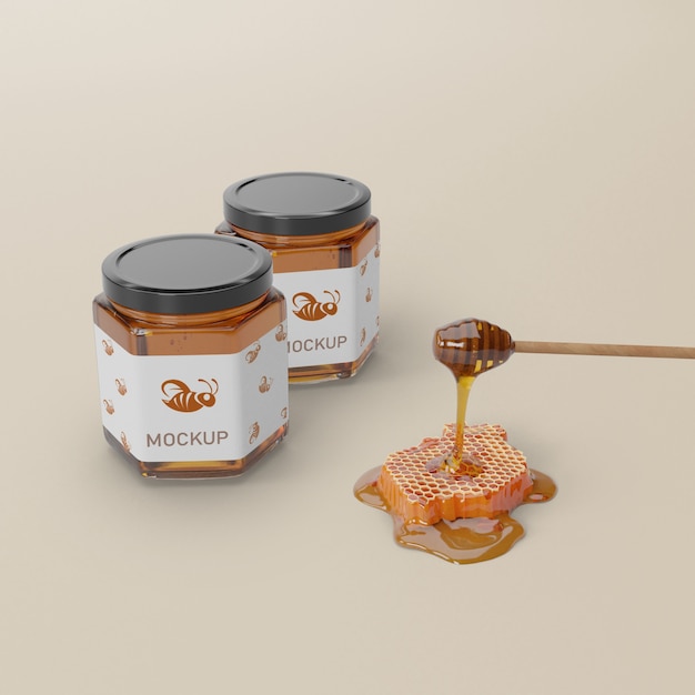 delicious honey on jars