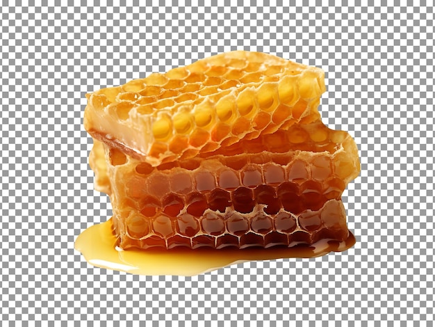 Delicious honeycombs isolated on transparent background