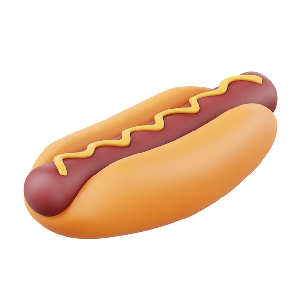 PSD delicious hot dog 3d illustration