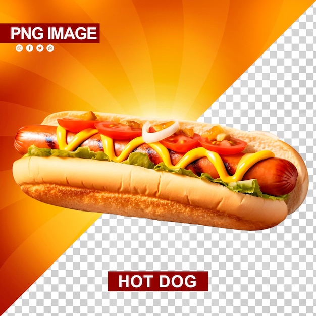 PSD un delizioso hotdog con ketchup e senape