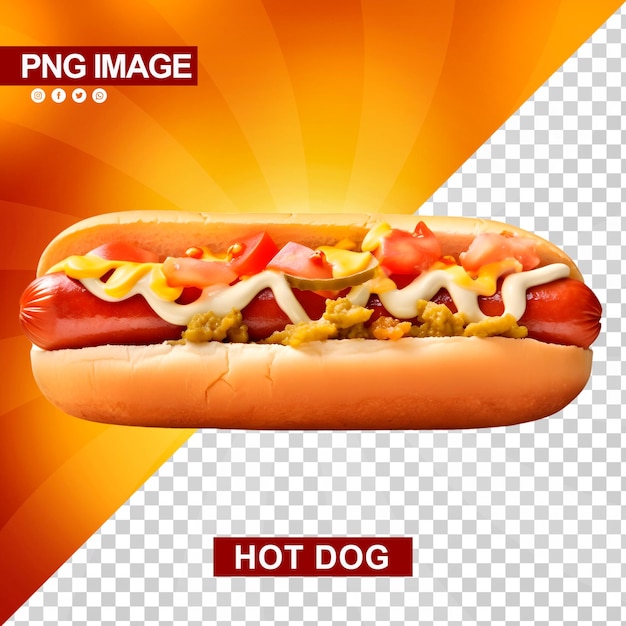 PSD un delizioso hotdog con ketchup e senape
