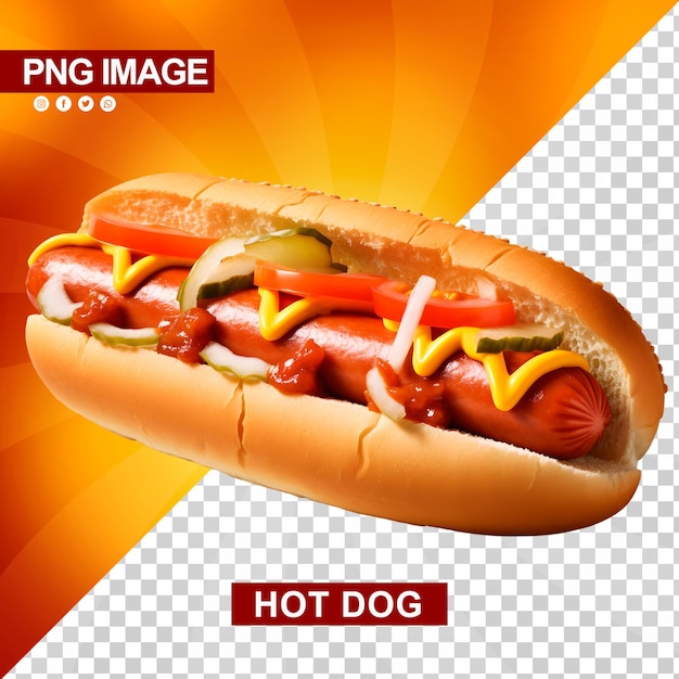 PSD un delizioso hotdog con ketchup e senape