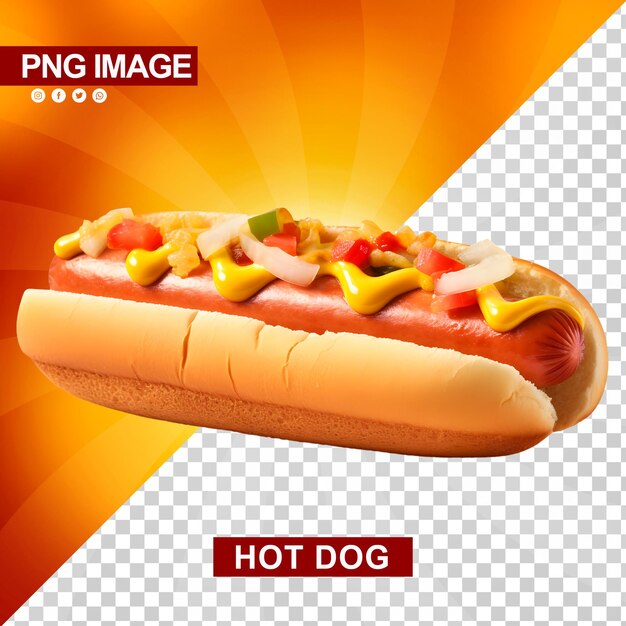 PSD un delizioso hotdog con ketchup e senape