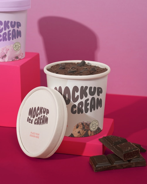 Delicious ice cream brand mockup