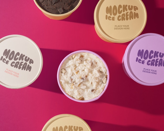 PSD delizioso mockup del marchio di gelato