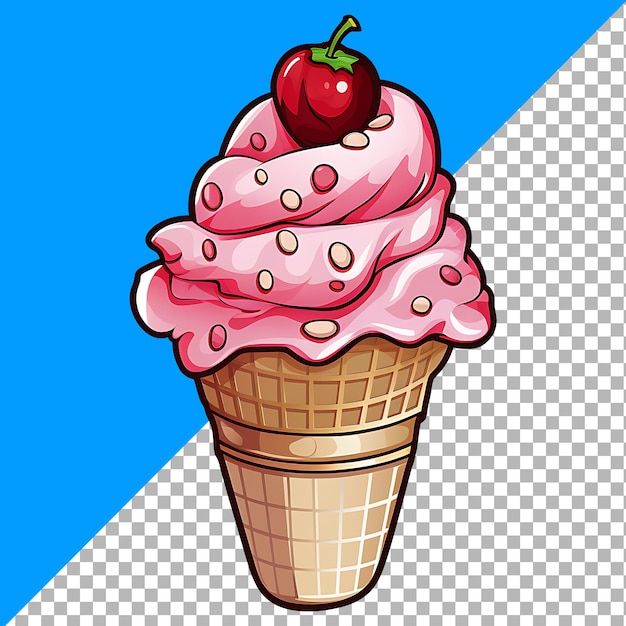 PSD delicious ice cream clipart for sticker design illustration