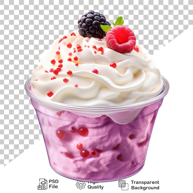 PSD delizioso gelato in tazza isolato su uno sfondo trasparente include file png