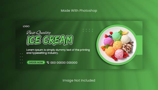 Delicious ice cream social media cover or facebook cover design