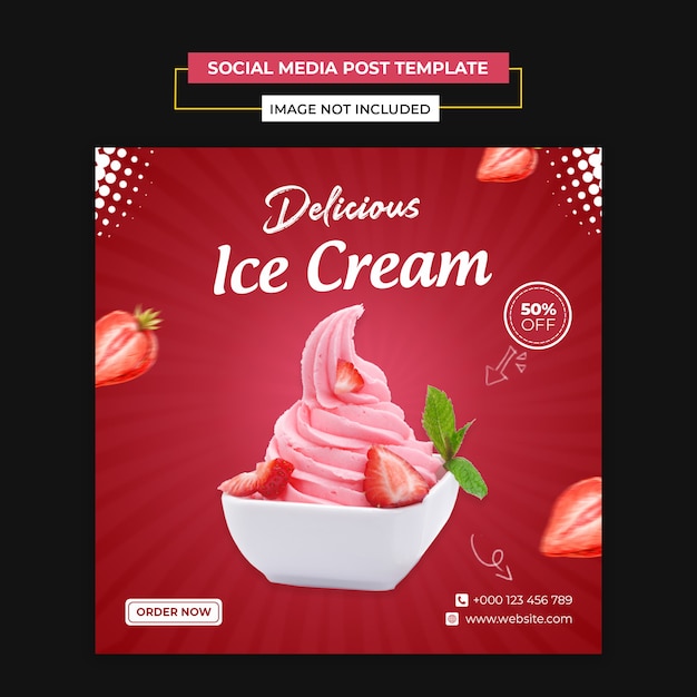 Delicious ice cream social media and instagram post template