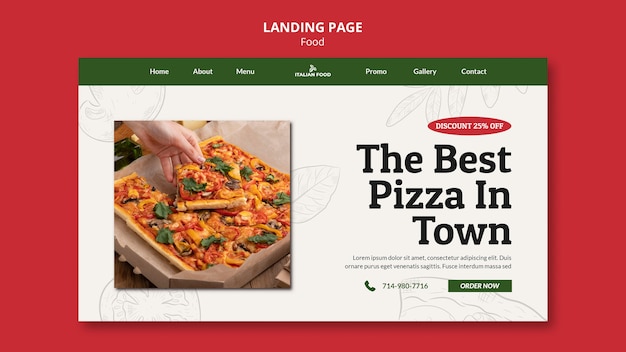 Delicious italian food landing page