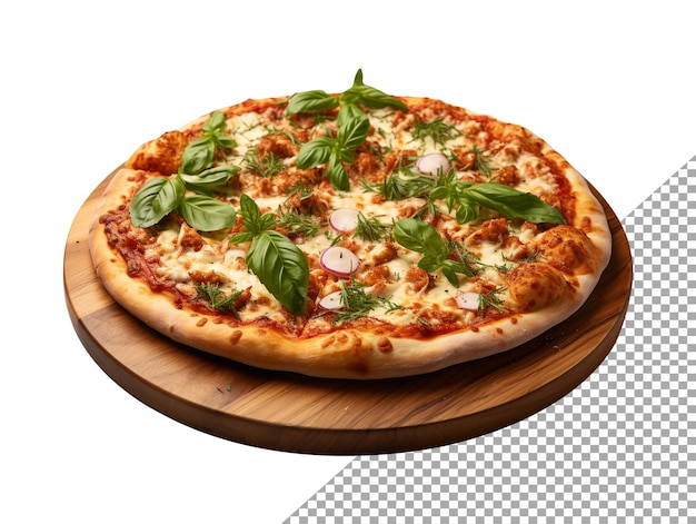 PSD delicious italian pizza fastfood with transparent background