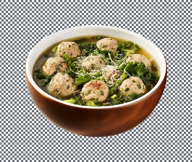 PSD 透明な背景に分離された美味しいイタリアの結婚式スープ