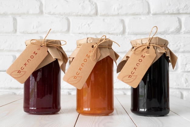 PSD delicious jam jar label mockup