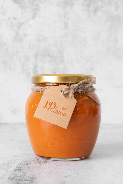 Delicious jam jar label mockup