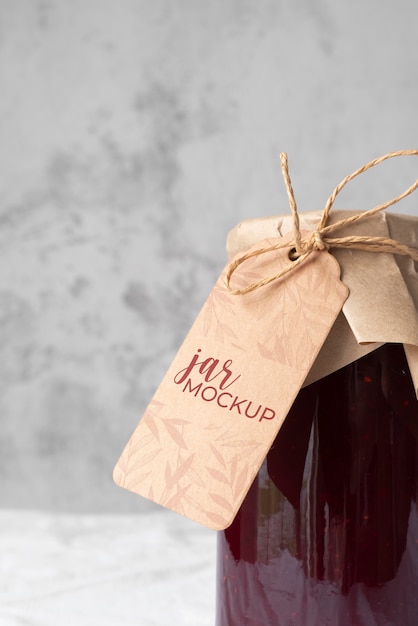 Delicious jam jar label mockup