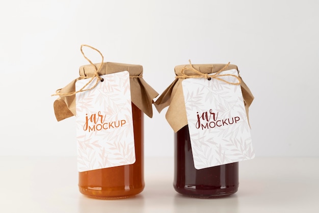 PSD delicious jam jar label mockup