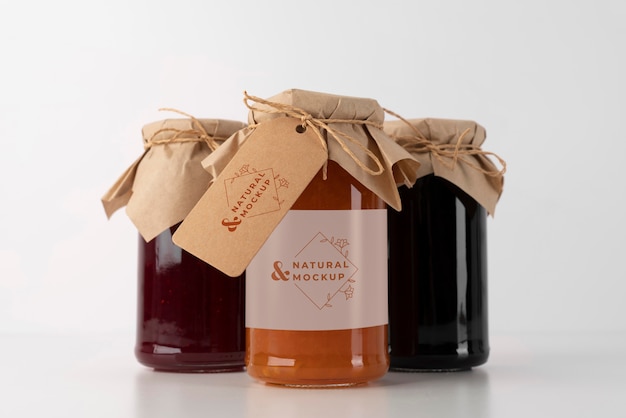 Delicious jam jar label mockup