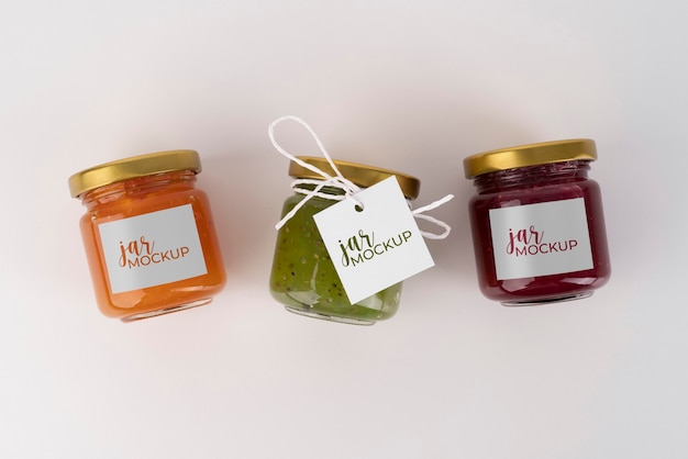 Delicious jam jar label mockup