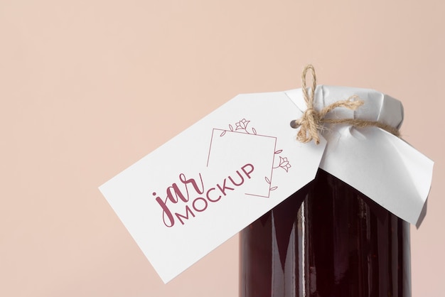 PSD delicious jam jar label mockup