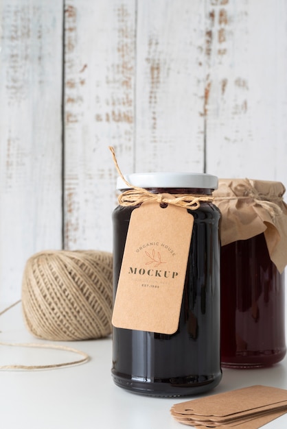 Delicious jam jar label mockup