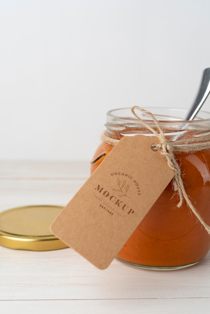 Delicious jam jar label mockup