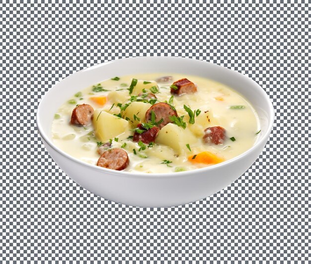 PSD delicious kartoffelsuppe sweet hot soup isolated on transparent background