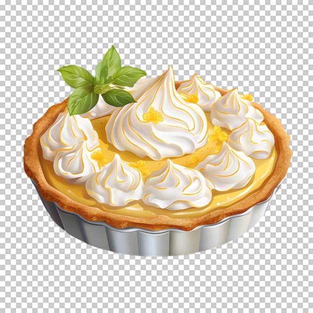 Delicious lemon cake isolated on transparent background