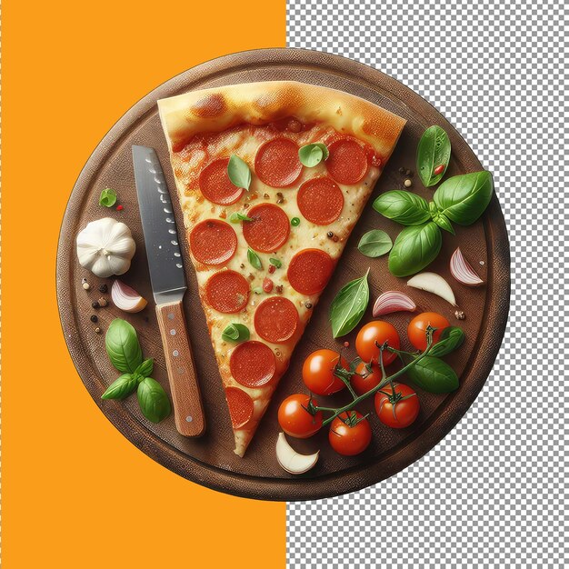 PSD delicious margherita pizza png