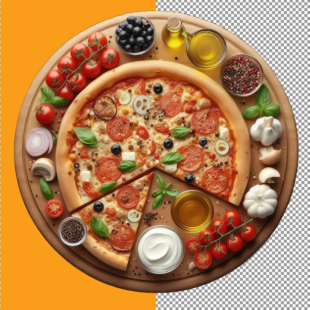 PSD delicious margherita pizza png