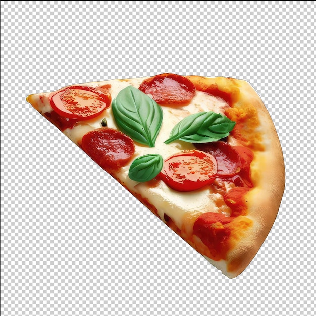 PSD delicious margherita pizza slice graphic