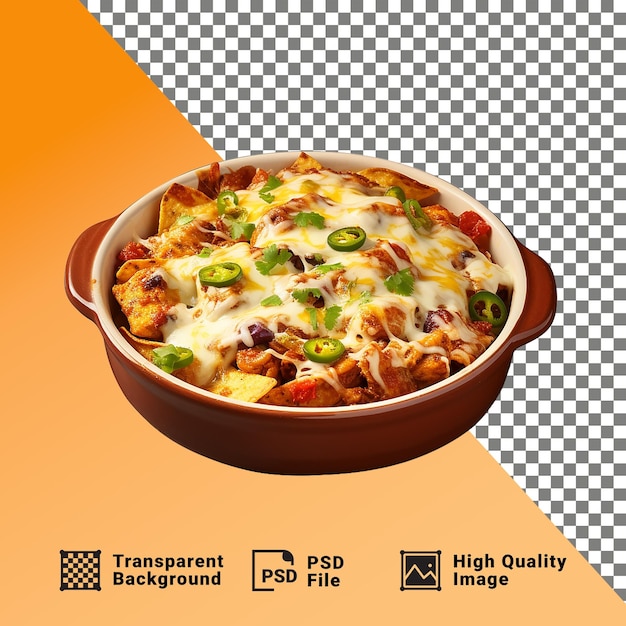 PSD delicious maxican chicken casserole isolated on transparent background png