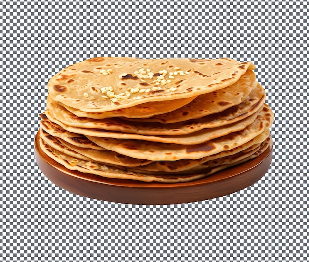 delicious meeti roti flatbread isolated on transparent background