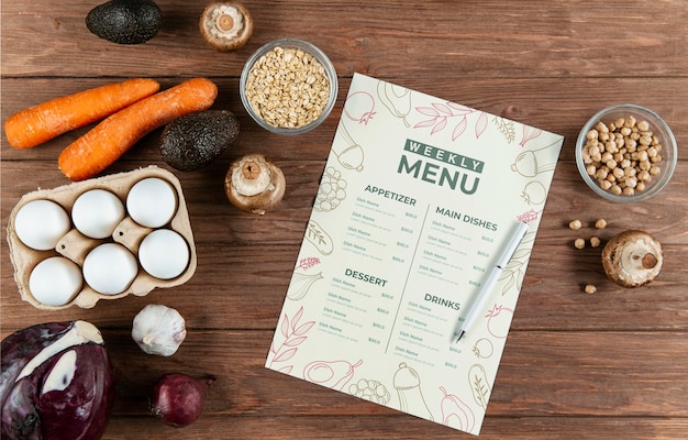 PSD mock-up delizioso concetto di menu