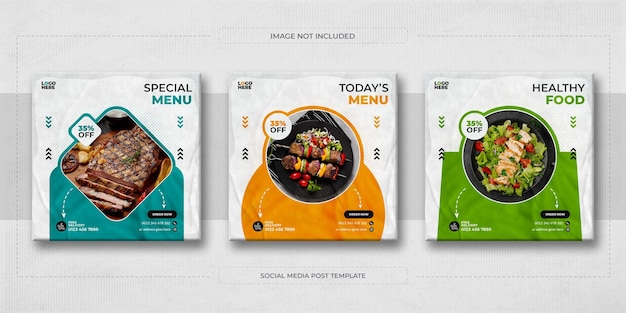 Delicious menu food social media promotion and web banner template