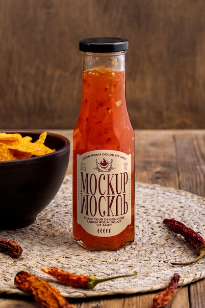 PSD delicious  mexican chili packaging mockup