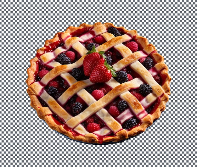 PSD delicious mixed berry pie isolated on transparent background