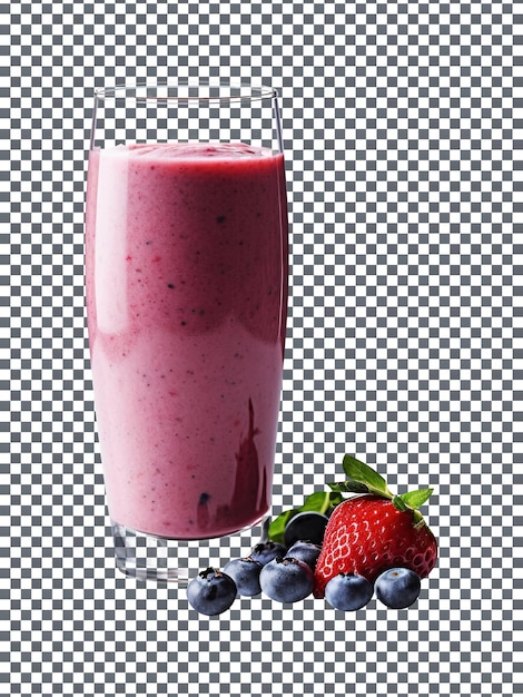 Delicious mixed berry smoothie isolated on transparent background