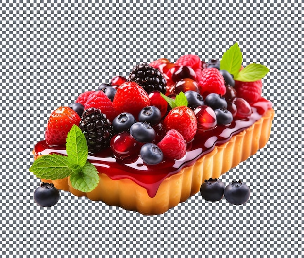 PSD delicious mixed berry tart geïsoleerd op transparante achtergrond