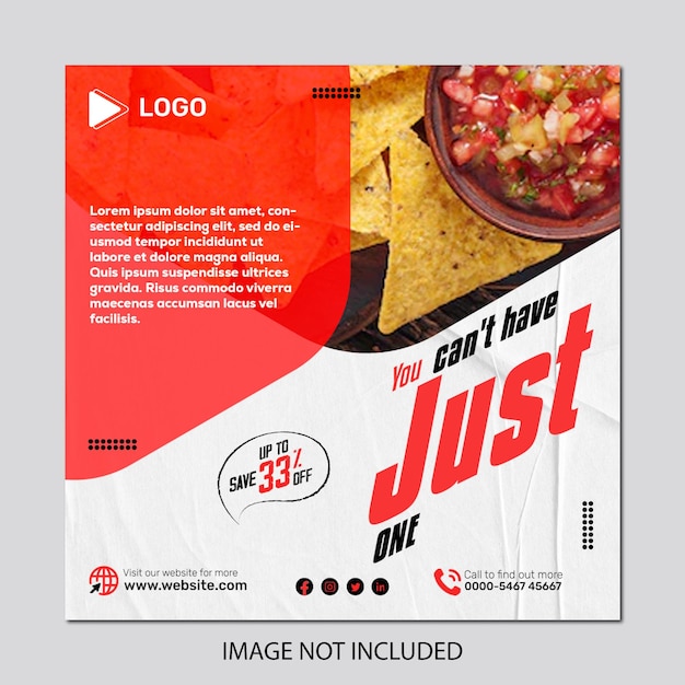 PSD delicious nachos food social media instagram post feed banner template