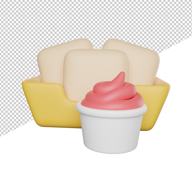Delicious nuggets crunchy вид сбоку 3d рендеринг иконки иллюстрации на прозрачном фоне