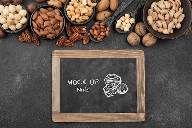 PSD delicious nuts concept mock-up