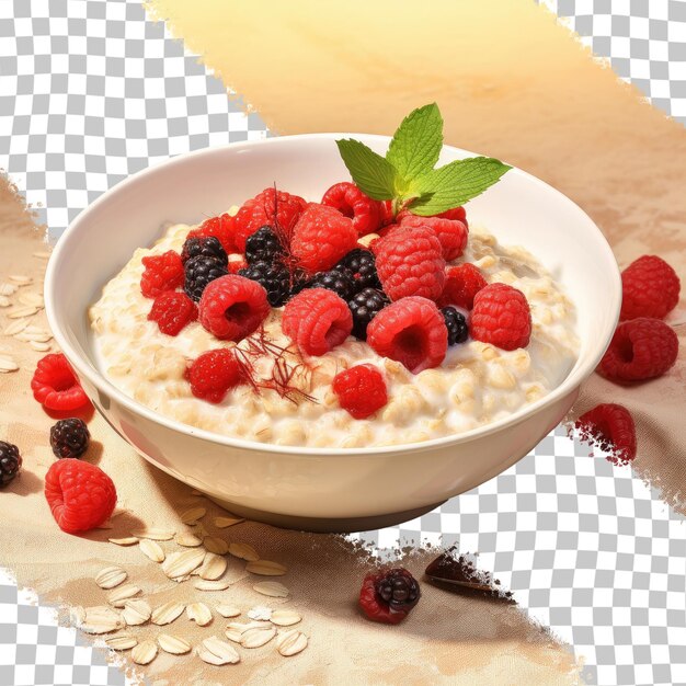 Delicious oatmeal topped with berries