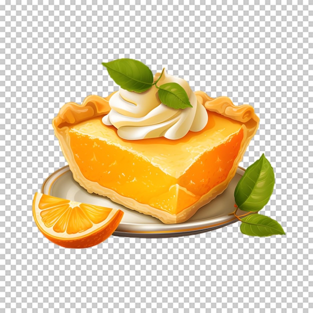 PSD delicious orange cake isolated on transparent background