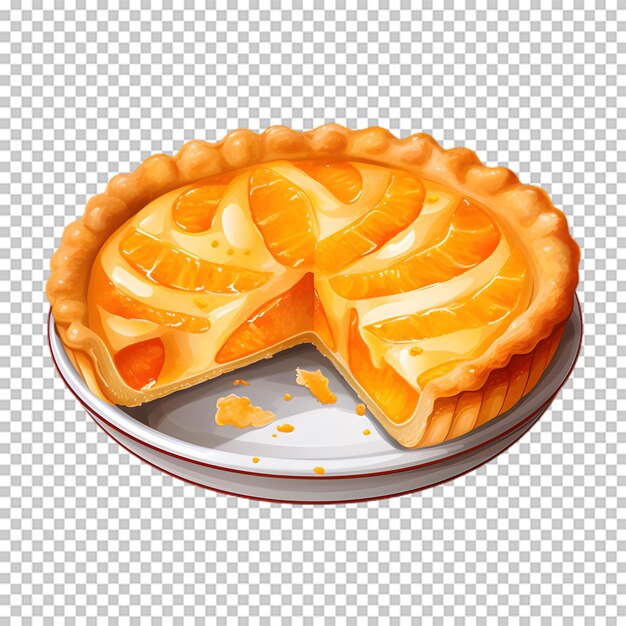 Delicious orange cake isolated on transparent background