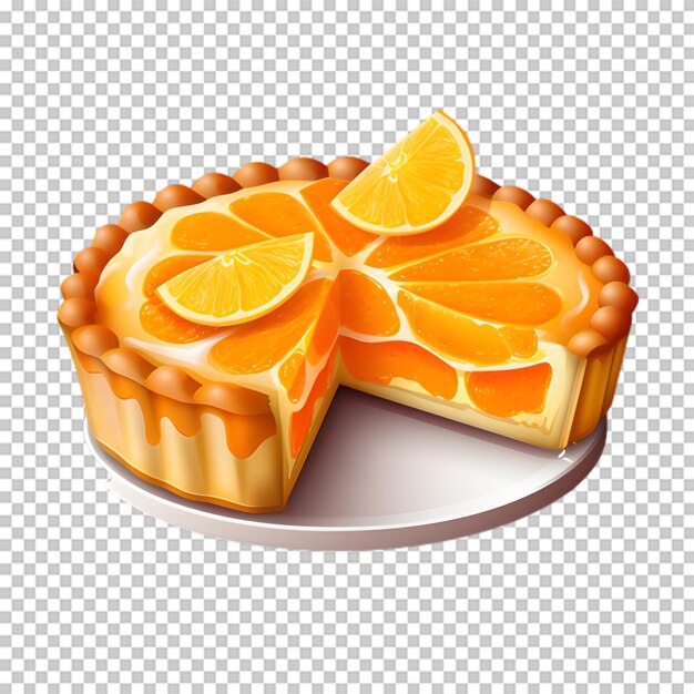 PSD delicious orange cake isolated on transparent background