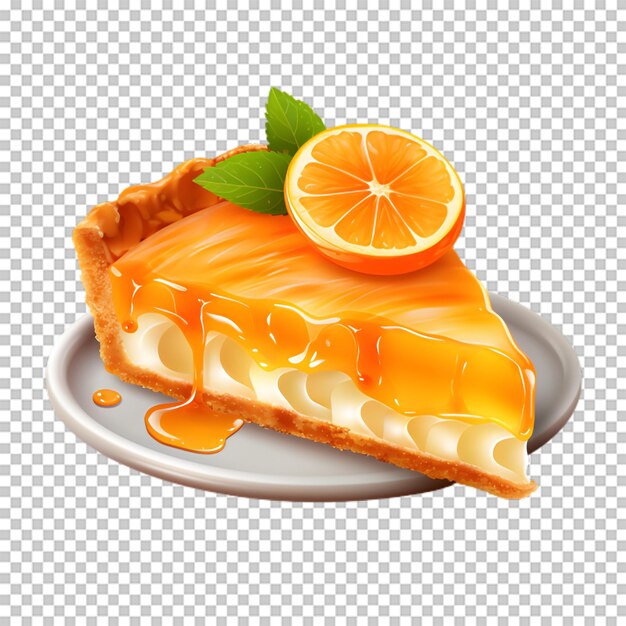 PSD delicious orange cake isolated on transparent background